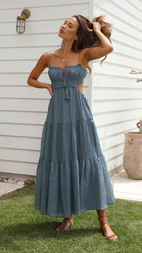 Clementine - Strapless Tiered Midi Dress