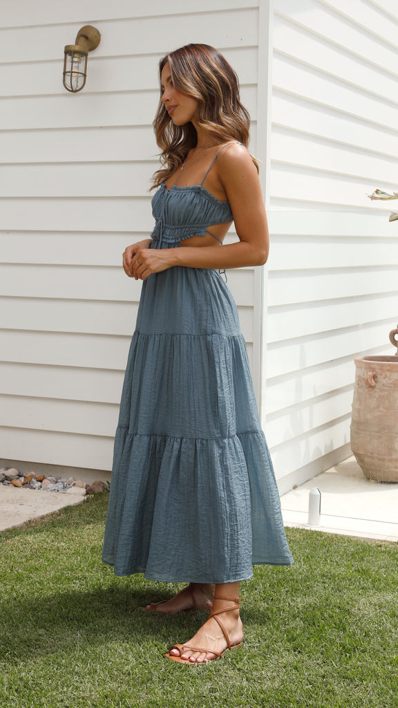 Clementine - Strapless Tiered Midi Dress