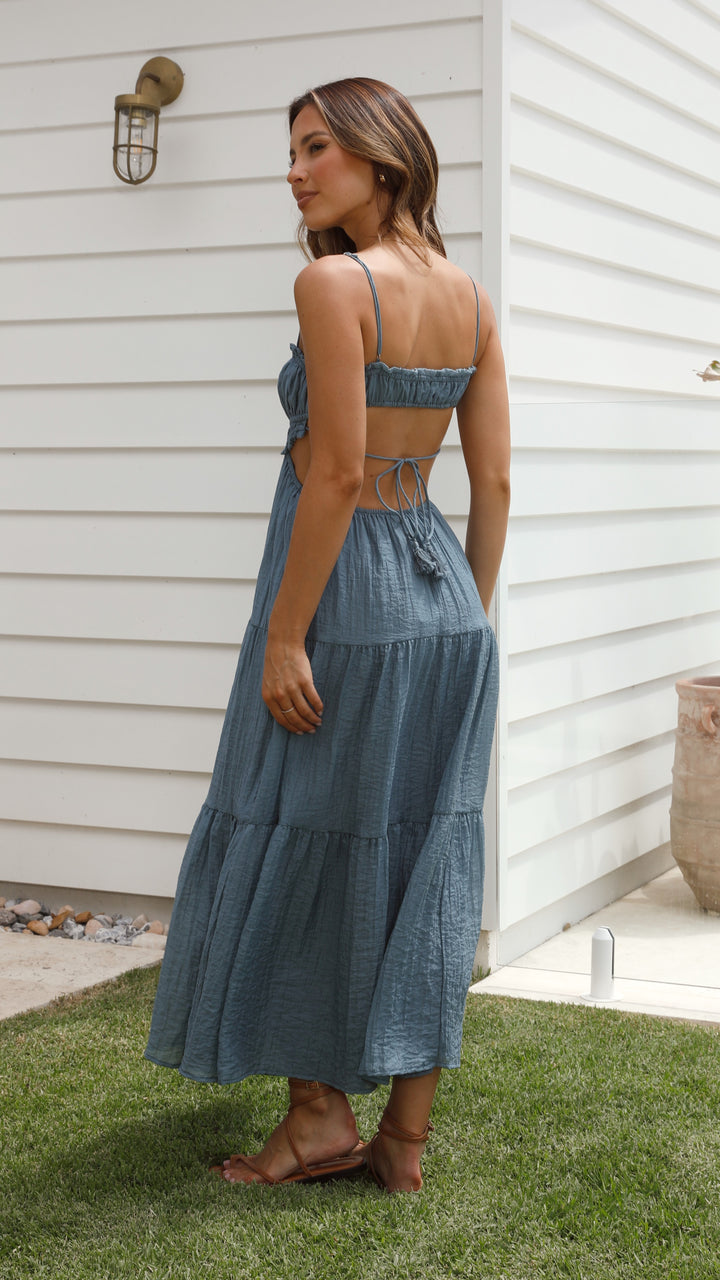 Clementine - Strapless Tiered Midi Dress