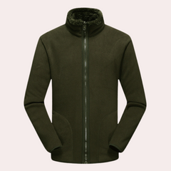 Nigel - Knitted Zip Jacket — Army green