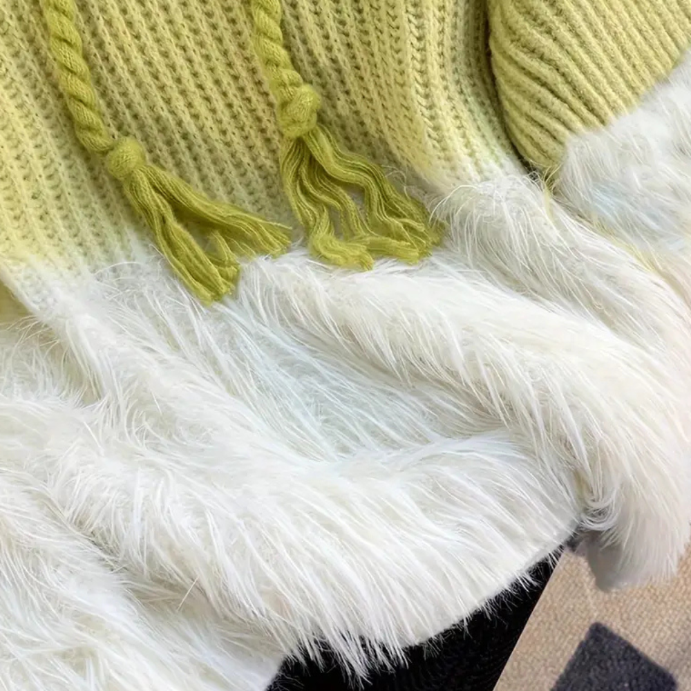 Maddison - Fluffy Colour Block Jumper