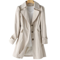 Catherine - Fitted Long Coat with Buttons — Ivory