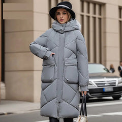 Annabelle - Belted Long Puffer Coat — gray_lara
