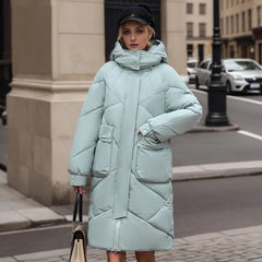 Annabelle - Belted Long Puffer Coat — green_lara