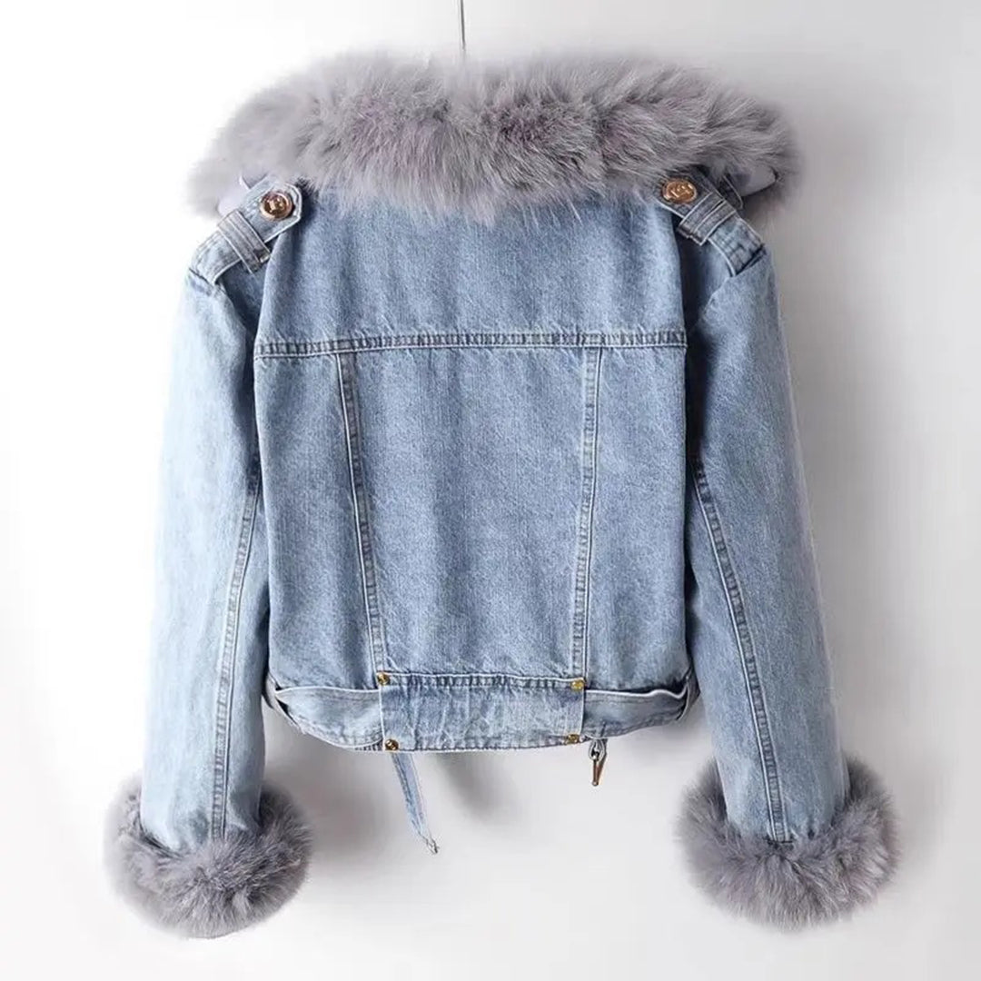 Rosanna - Denim Jacket with Fur Trim