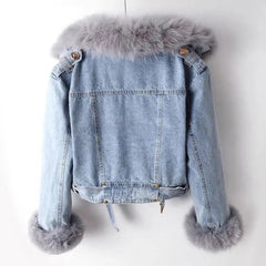 Rosanna - Denim Jacket with Fur Trim