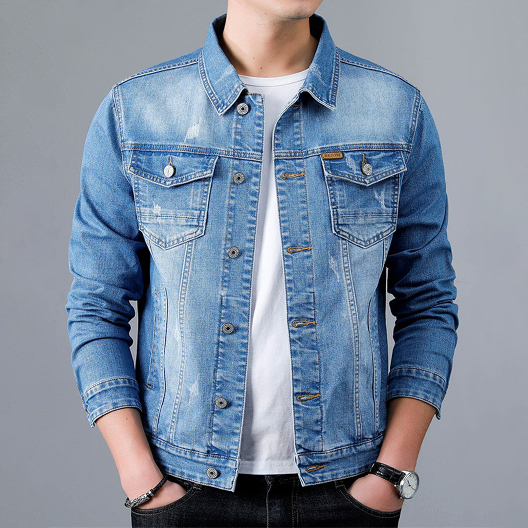 Stewart - Classic Denim Trucker Jacket — Light blue