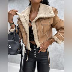 Caitlin - Shearling Biker Jacket