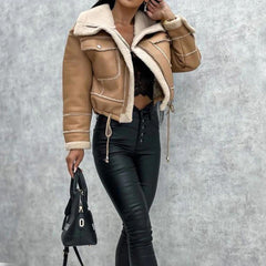 Caitlin - Shearling Biker Jacket
