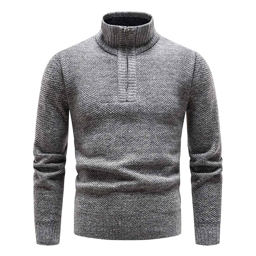 Orlando - Marled Turtleneck Jumper — Light grey