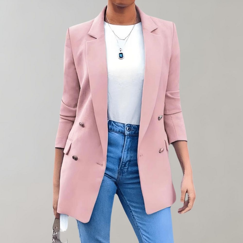 Abigail - Double Breasted Blazer — Pink