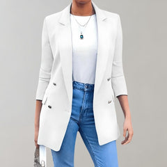Abigail - Double Breasted Blazer — White