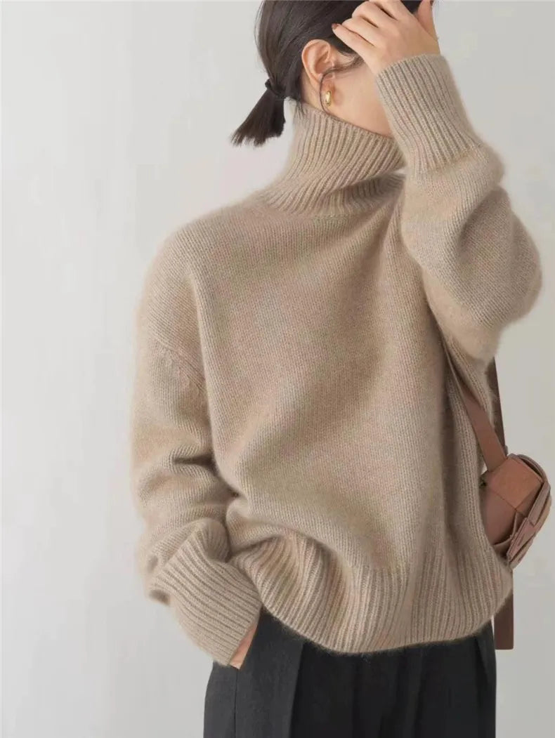 Zelda - Soft Knit Jumper with Wide Sleeves — Khaki