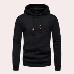 Monty - Waffle Knit Hoodie — Black