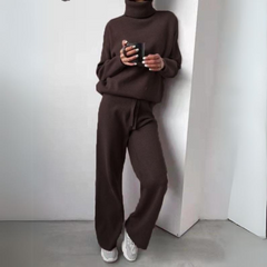 Anna - Turtleneck and Trouser Set — Brown