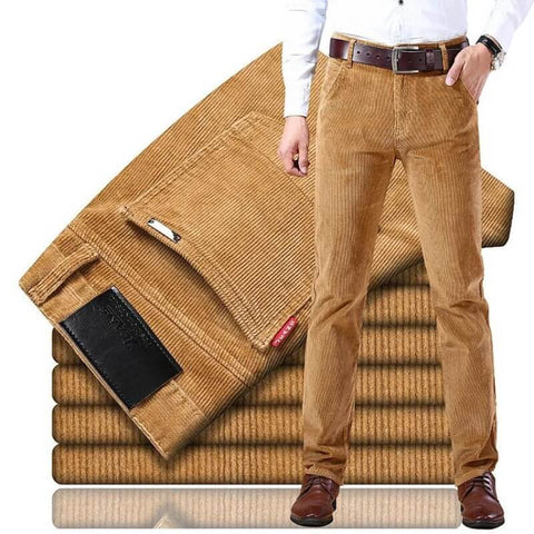 Alexander - Corduroy Straight Trousers — Light brown