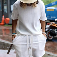 Sebastian - Textured Shirt and Shorts Set