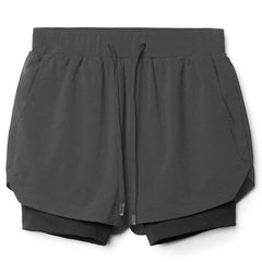Sebastian - Two in One Gym Shorts — Grey