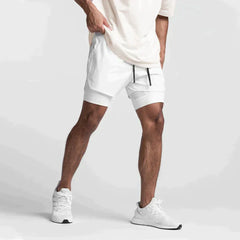 Sebastian - Two in One Gym Shorts — White