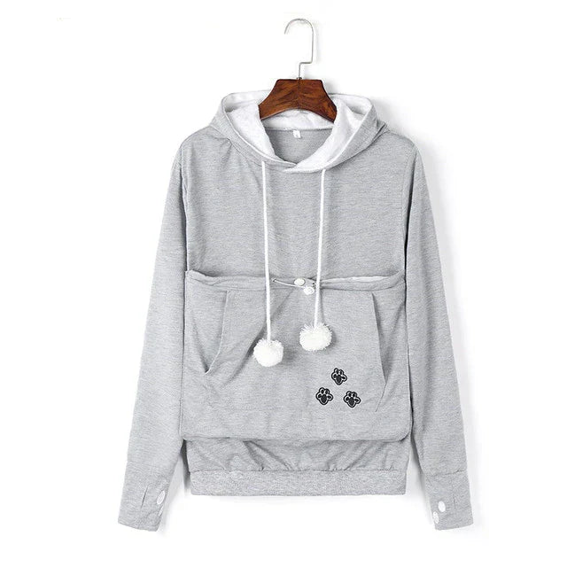 Harper - Hoodie with Pet Pouch — Light Grey