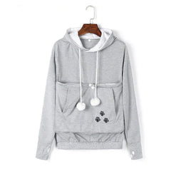 Harper - Hoodie with Pet Pouch — Light Grey