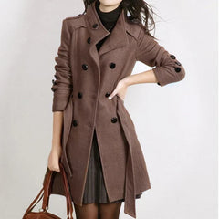 Phoebe - Belted Wool Trench Coat