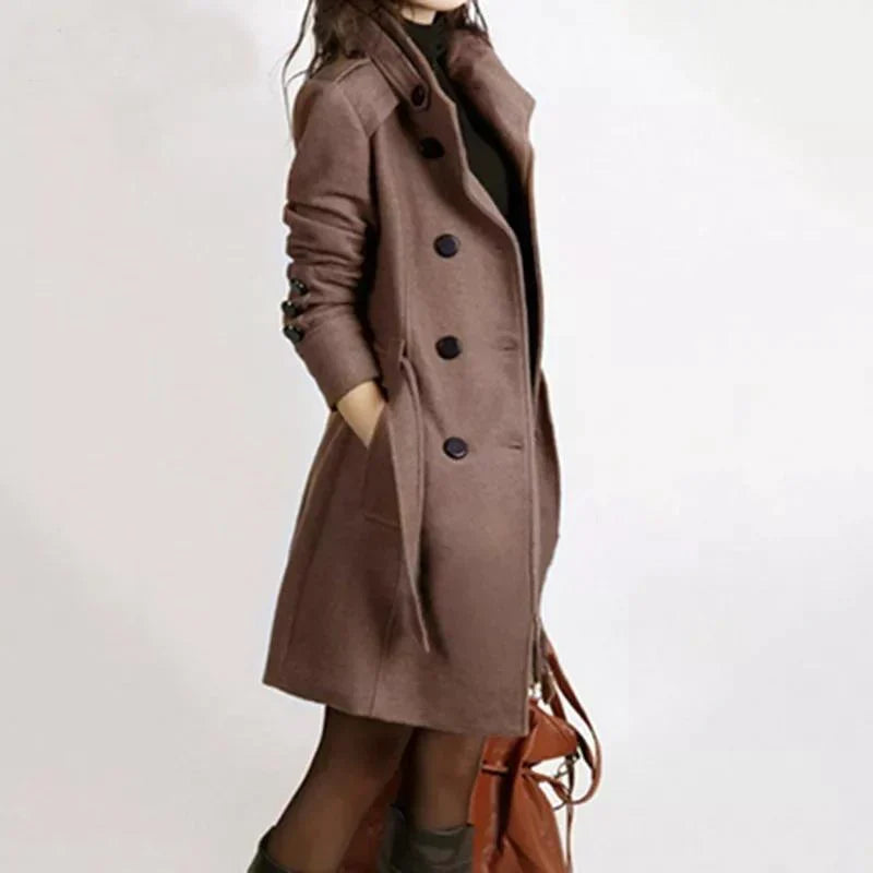 Phoebe - Belted Wool Trench Coat