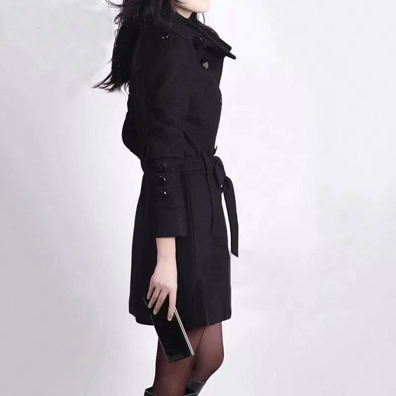 Phoebe - Belted Wool Trench Coat