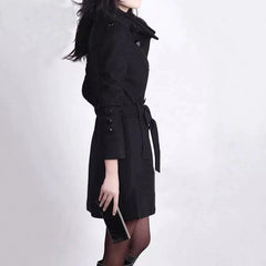 Phoebe - Belted Wool Trench Coat