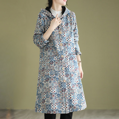 Bettina - Floral Print Long Coat