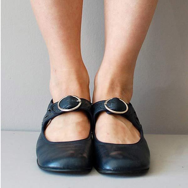 Clementine - Mary Jane Flats with Buckle