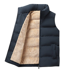 Stewart - Sherpa Lined Puffer Gilet — Navy blue