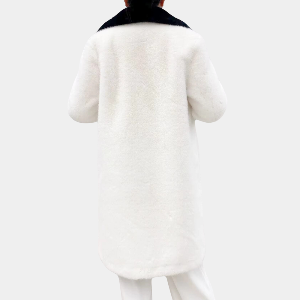 Tiffany - Faux Fur Coat with Contrast Trim