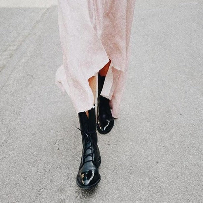 Dorothy - Leather Lace up Mid Boots