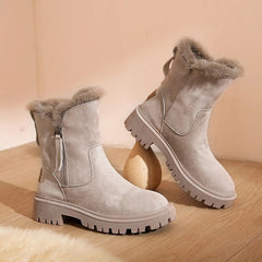 Ursula - Fur Lined Suede Boots — Grey