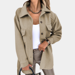 Carmel - Wool Shirt Jacket — Khaki