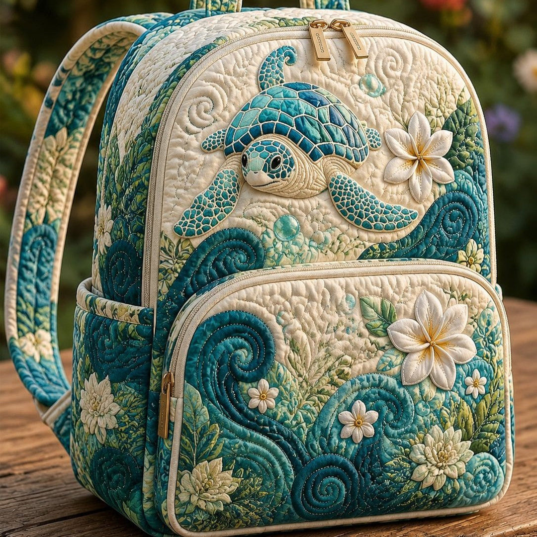 Aoife - Sea Turtle Quilted Backpack