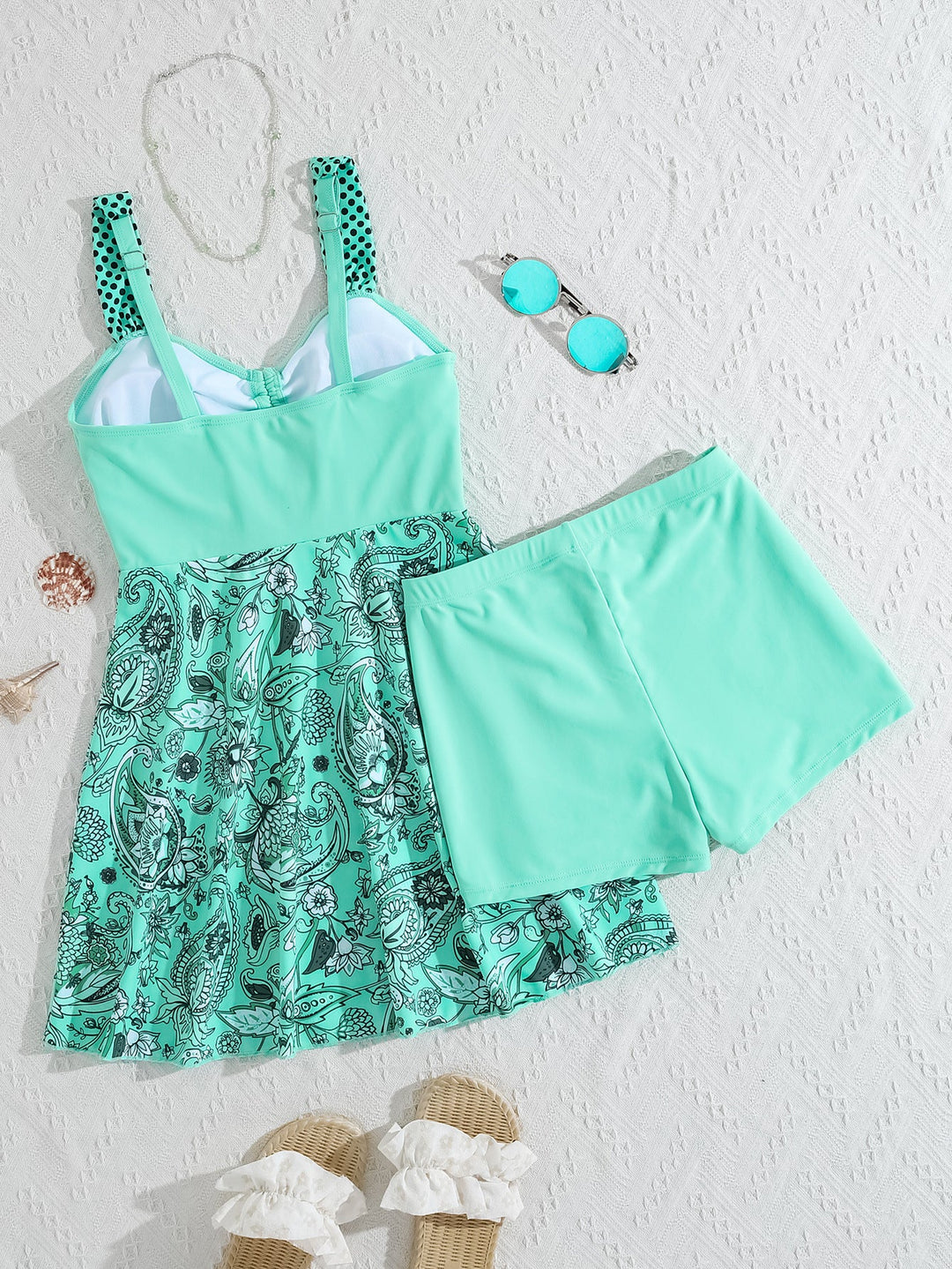 Christina - Paisley Swim Dress with Shorts