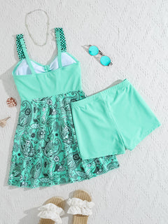 Christina - Paisley Swim Dress with Shorts