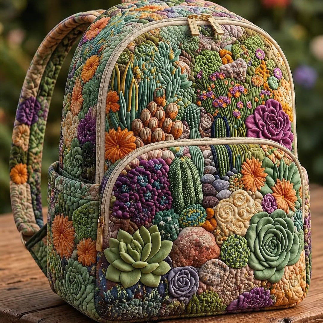 Maude - Succulent Quilted Backpack
