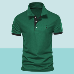 Marguerite - Polo Shirt with Contrast Trim — Green
