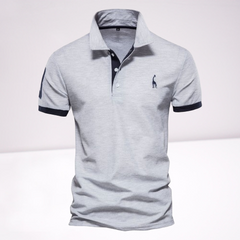 Marguerite - Polo Shirt with Contrast Trim — Gray