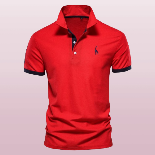 Marguerite - Polo Shirt with Contrast Trim — Red