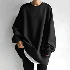 Clementine - Oversized Longline Sweatshirt — Black