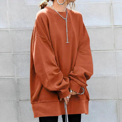 Clementine - Oversized Longline Sweatshirt — Orange