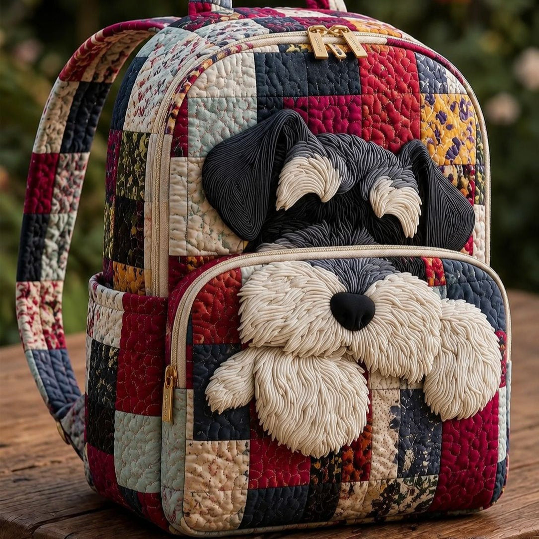 Maeve - Schnauzer Quilted Backpack