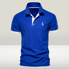 Marguerite - Polo Shirt with Contrast Trim — Blue