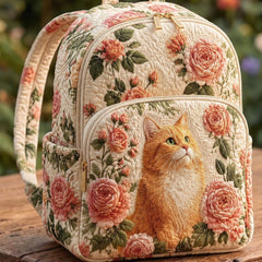 Zuri - Ginger Cat Quilted Backpack