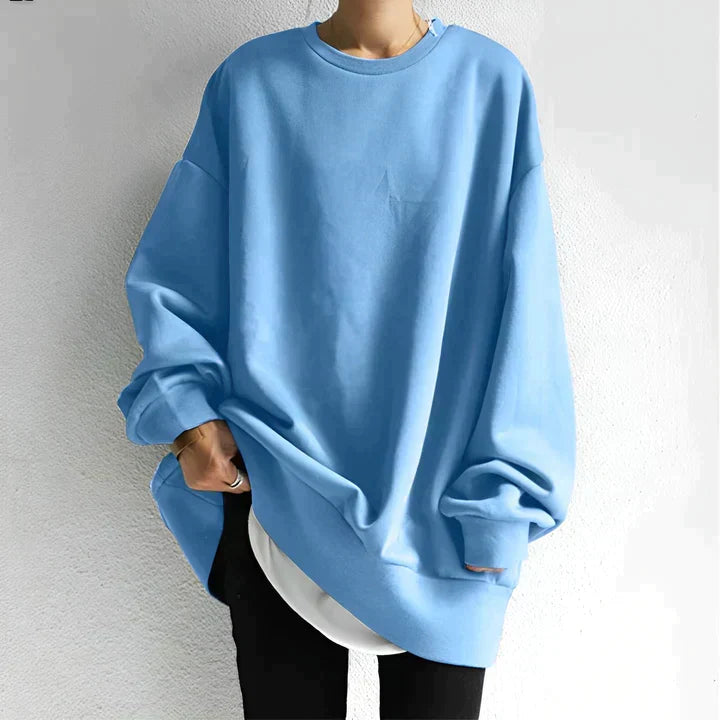 Clementine - Oversized Longline Sweatshirt — Light blue