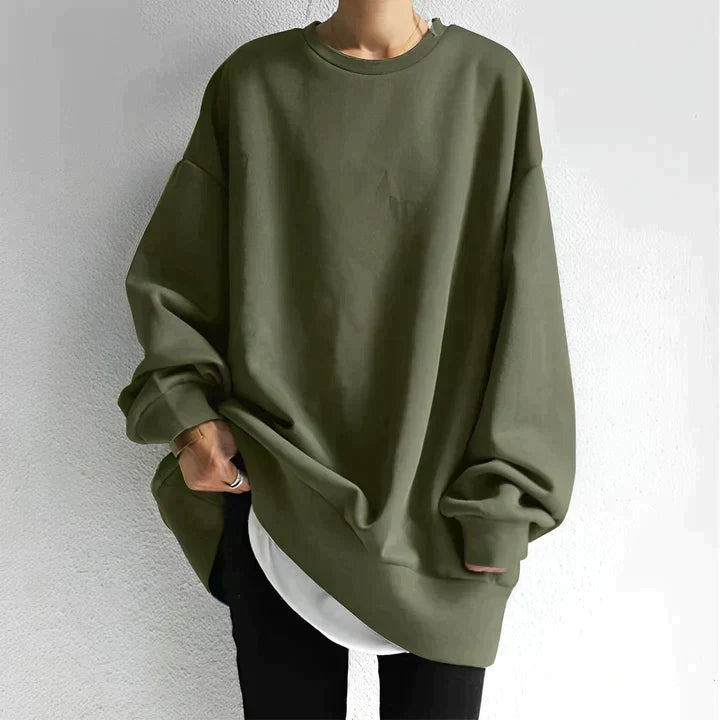 Clementine - Oversized Longline Sweatshirt — Army green
